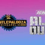 logos for WWE Wrestlepalooza Indianapolis and AEW All Out