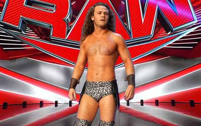 Jack Perry walking through the WWE RAW entrance