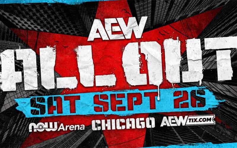 a promotional graphic for AEW All Out 2026